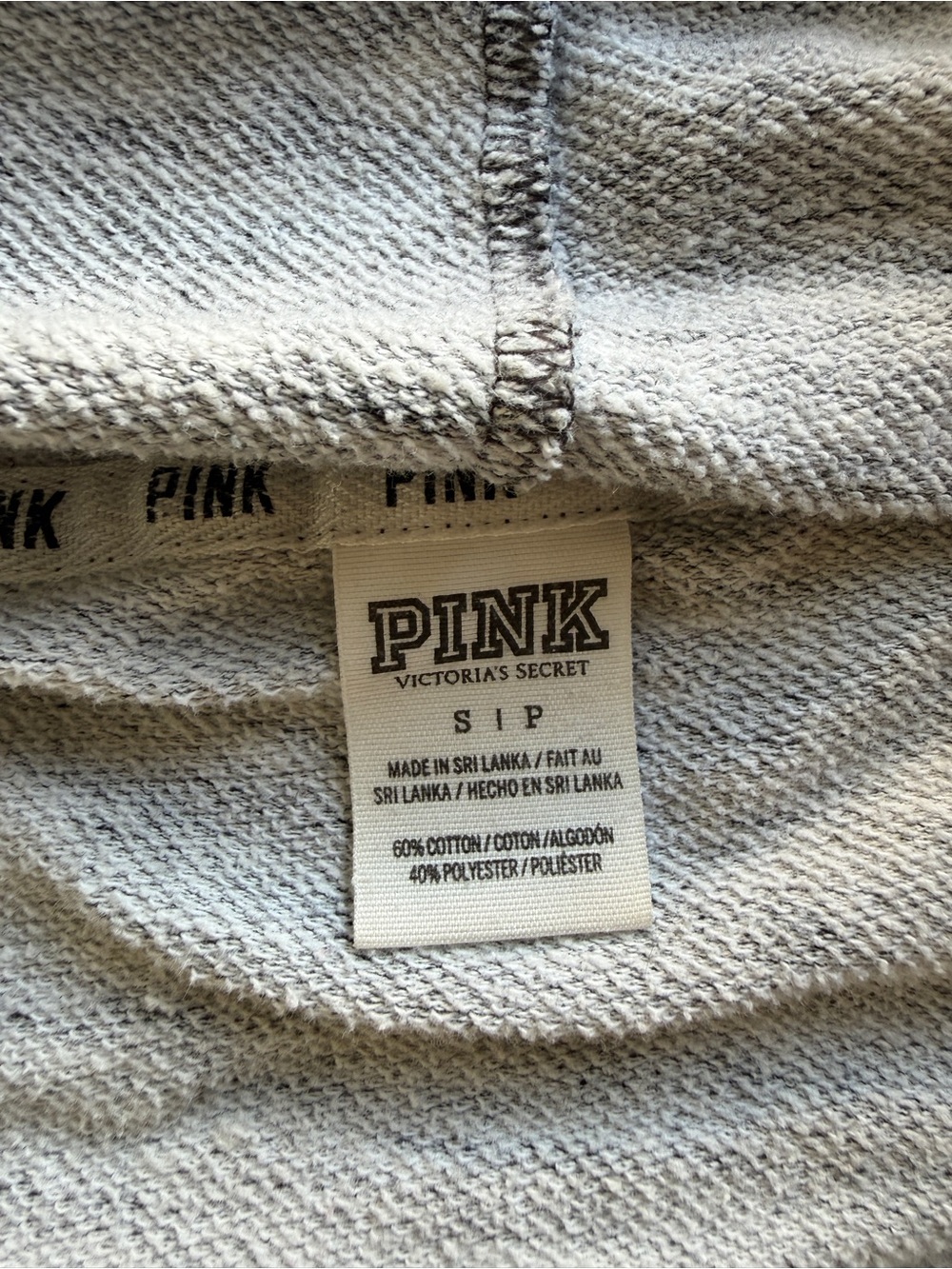 2000s Victoria’s Secret VS PINK Gray Sequin Zip Hoodie Y2K Size Small Vintage - Picture 4 of 5